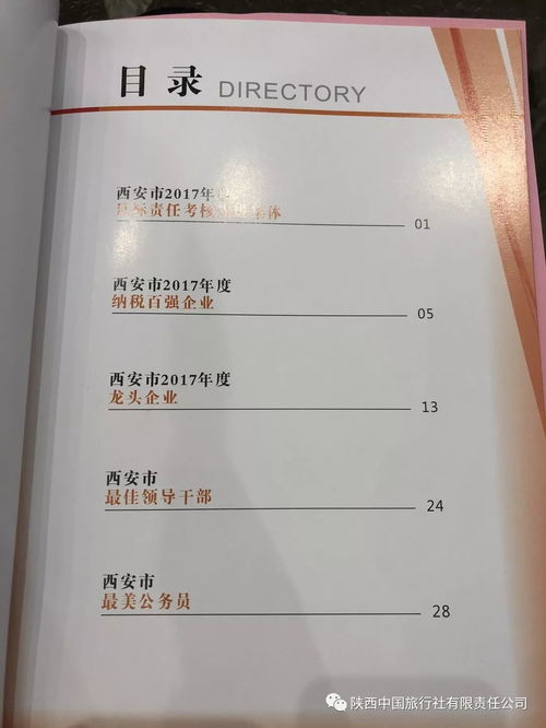 陕西中国旅行社有限责任公司荣获西安市 2017年度龙头企业 光荣称号